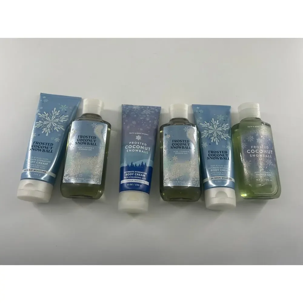 Bath and Body Works Lotion Body Wash Frosted Coconut Snowball Body Cream New
